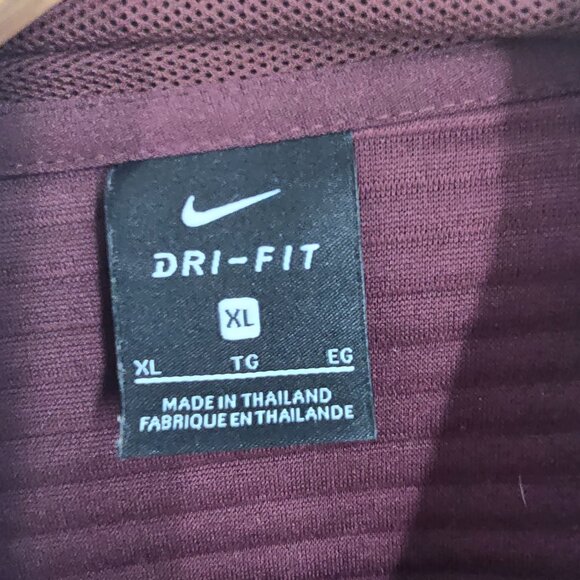 Nike Boxy Quilted Full-Zip Hoodie Medium Maroon - Picture 3 of 13